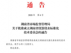 湖南省儀器儀表標(biāo)準(zhǔn)化技術(shù)委員會成立了！